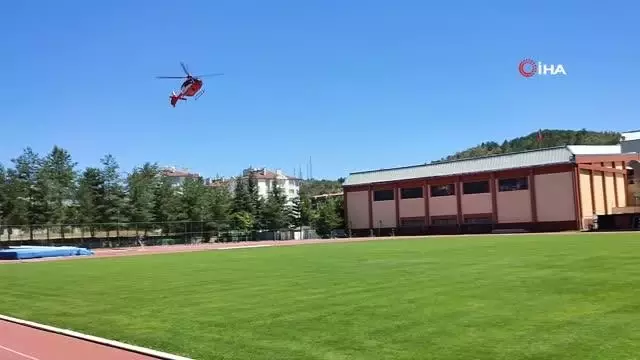 KOAH hastası bayan, ambulans helikopter ile hastaneye yetiştirildi