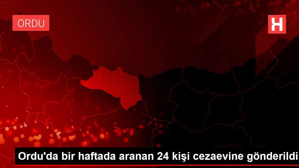 Ordu'da bir haftada aranan 24 kişi cezaevine gönderildi - Vimarsana News