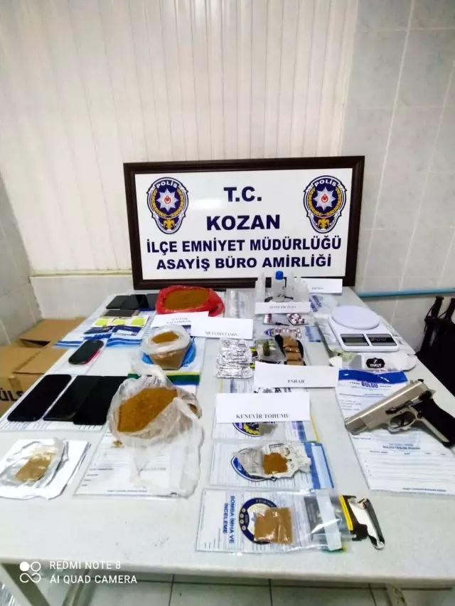 Kozan'da şafak vakti uyuşturucu operasyonunda 9 gözaltı