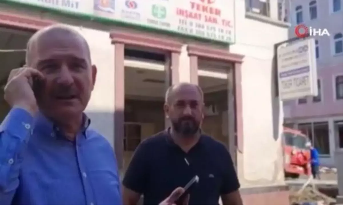 Bakan Soylu selde mahsur kalan Kur'an kursu öğrencilerini kurtaran emekli astsubaya teşekkür etti