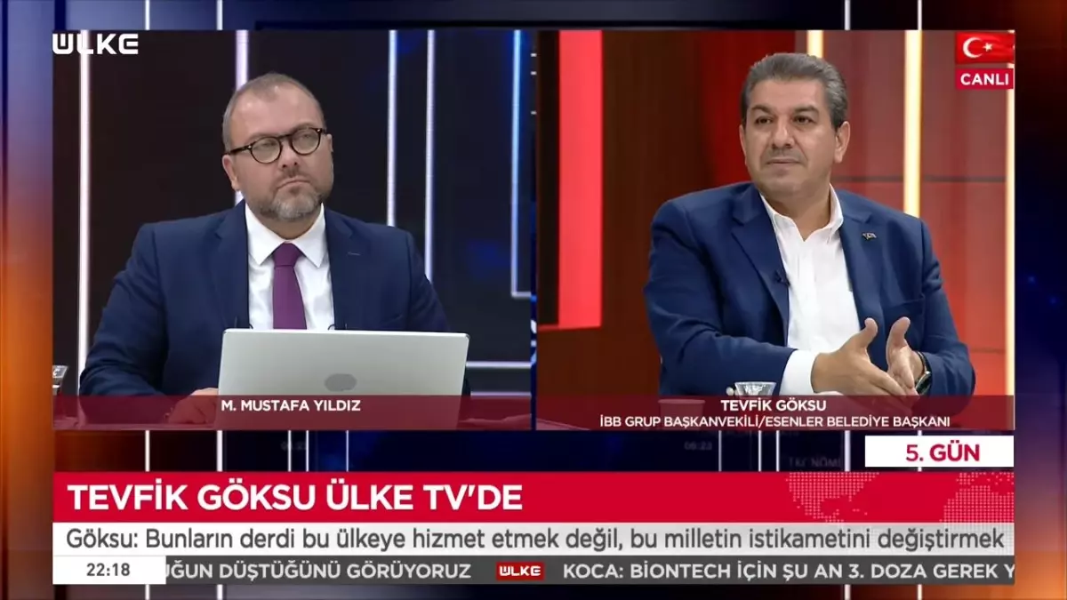BELEDİYE BAŞKANIMIZ M. TEVFİK GÖKSU ÜLKE TV'DE CANLI YAYINDAYDI