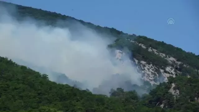 BALIKESİR - Kazdağları'nda çıkan orman yangınlarına havadan ve karadan müdahale ediliyor (12)