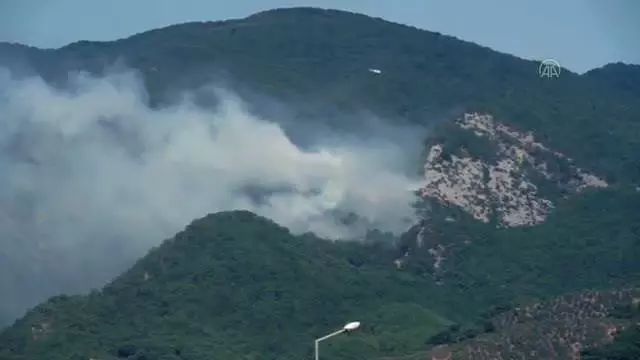 BALIKESİR - Kazdağları'nda çıkan orman yangınlarına havadan ve karadan müdahale ediliyor (12)