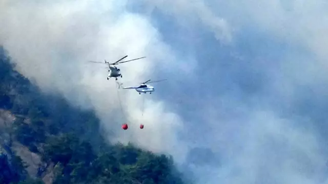 Kazdağları'ndaki yangına 29 helikopter 4 uçakla müdahale sürüyor
