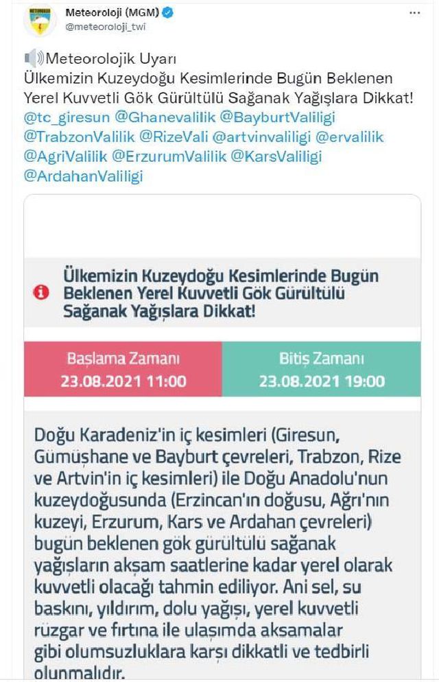 Meteoroloji'den 11 ilimize sel uyarısı: Vatandaşlarımız dikkatli olsun