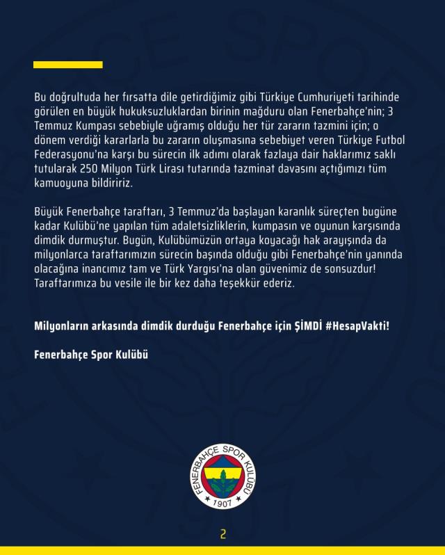 Son Dakika: Fenerbahçe, 3 Temmuz
