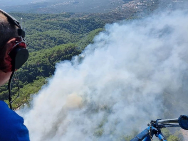 Son Dakika: Kazdağları'nda orman yangını! Edremit'teki yangına havadan ve karadan müdahale sürüyor