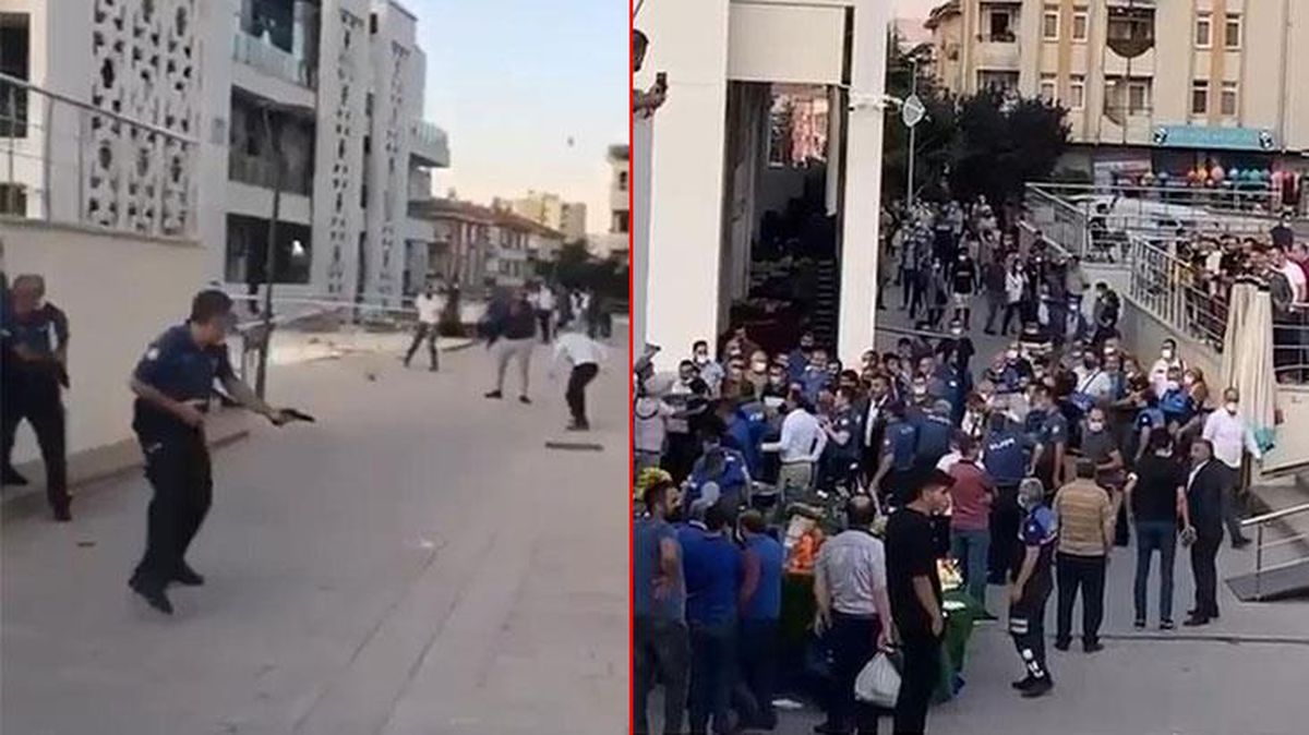 Pazarda 'ezik şeftali' kavgası ortalığı birbirine kattı, 4 kişi yaralandı! O anlar kamerada