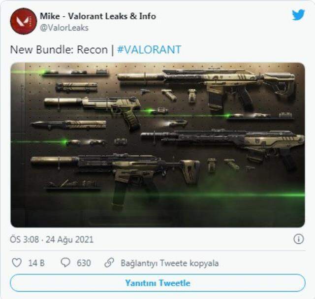 VALORANT kelebek bıçak ve yeni gelecek silah kaplama seti sızdırıldı!