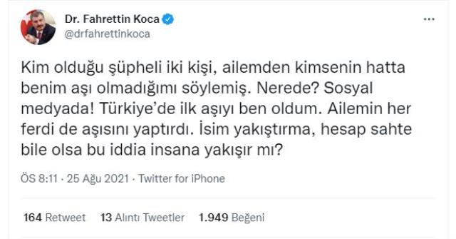 Fahrettin Koca sosyal medyada aşı olmadığı iddialarına çok sinirlendi: Bu insana yakışır mı?