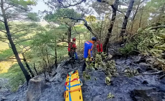 BALIKESİR - Kazdağları'ndaki yangın bölgesinde kayalıklardan düşen orman işletme şefi yaralandı