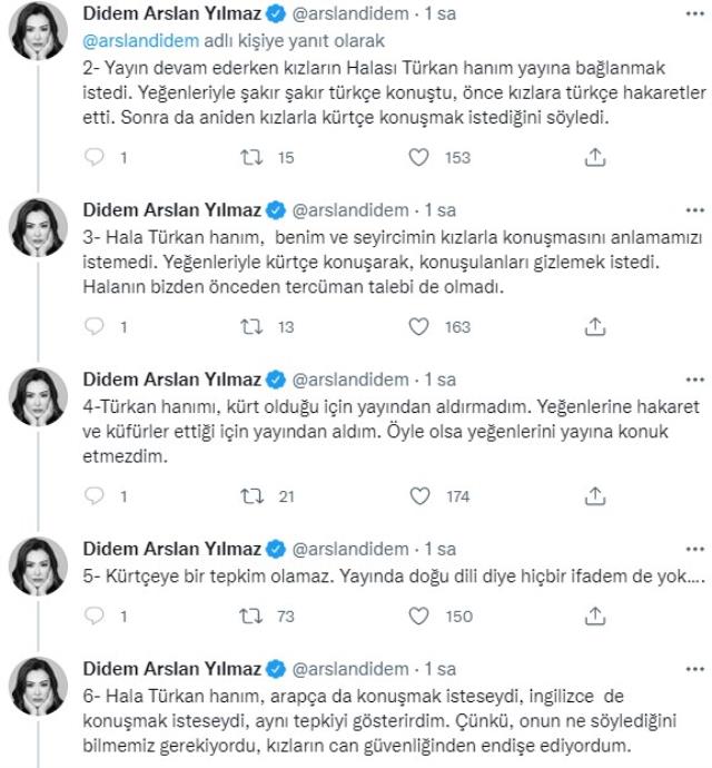 Kürtçe konuşan konuğunu yayından alan Didem Arslan Yılmaz, özür diledi