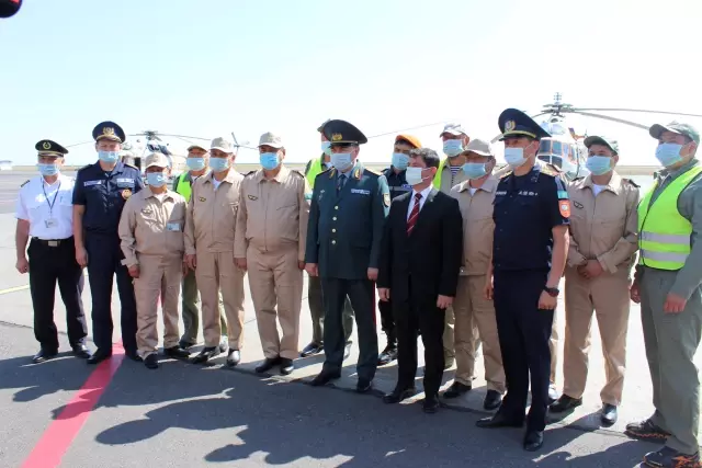 Muğla'daki orman yangınlarıyla mücadele eden Kazakistan ekibi ülkesine ulaştı