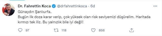 Risk haritasında sevindiren gelişme! Çok yüksek riskli tek bir ilimiz kaldı: Şanlıurfa