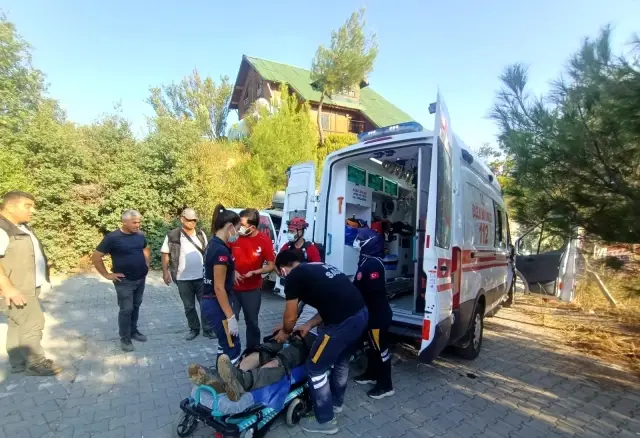 Yangın çalışmalarında kayalıklardan düşen orman personelini UMKE ve AFAD kurtardı