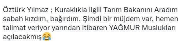 Yenilik Partisi Genel Başkanı Öztürk Yılmaz: Kuraklıkla ilgili Tarım Bakanı ile görüştüm, kızdım bağırdım