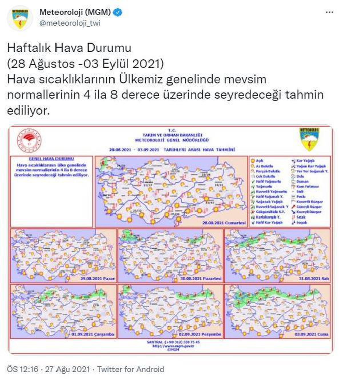 Meteoroloji'den 'sıcak hava' uyarısı - Vimarsana News