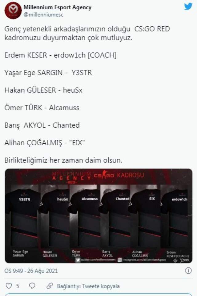 Millennium Agency Esports CS: GO Red kadrosunu duyurdu!