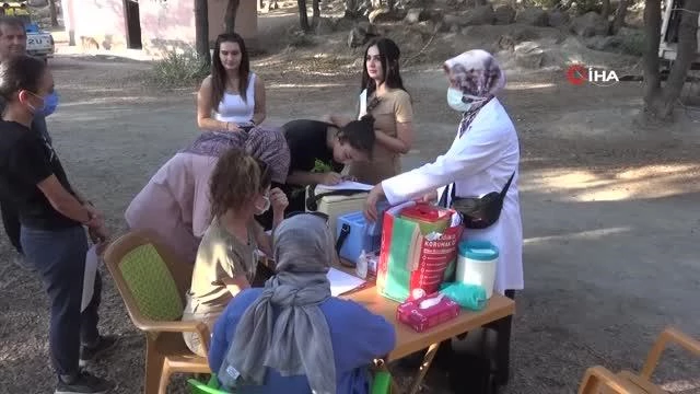 Kamptaki öğrenciler dağda aşılarını yaptırdı