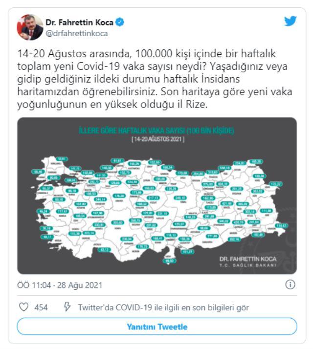 son dakika bakan koca vaka sayilari en cok artan 10 ili paylasti bu sehirlerden birindeyseniz daha az guvendesiniz