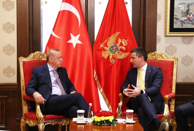 Son dakika haberi! PODGORİTSA - Cumhurbaşkanı Erdoğan, Karadağ Parlamento Lideri Beçiç'i kabul etti