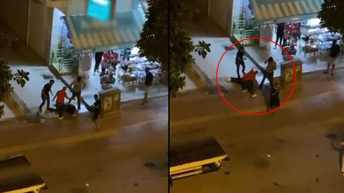 Taciz şüphelisini yere yatırıp tekme tokat dövdüler