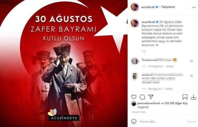 Ünlü isimlerden 30 Ağustos Zafer Bayramı paylaşımları