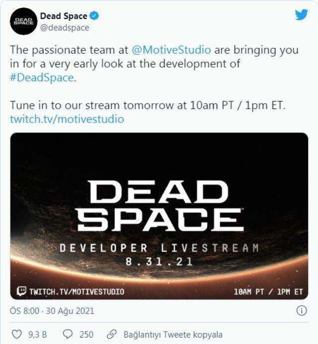 Dead Space Remake canlı yayını bugün yapılacak!