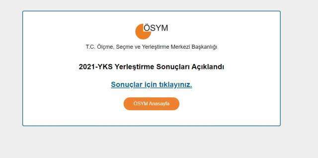 Son Dakika! 2021-YKS Yerleştirme Sonuçları Açıklandı