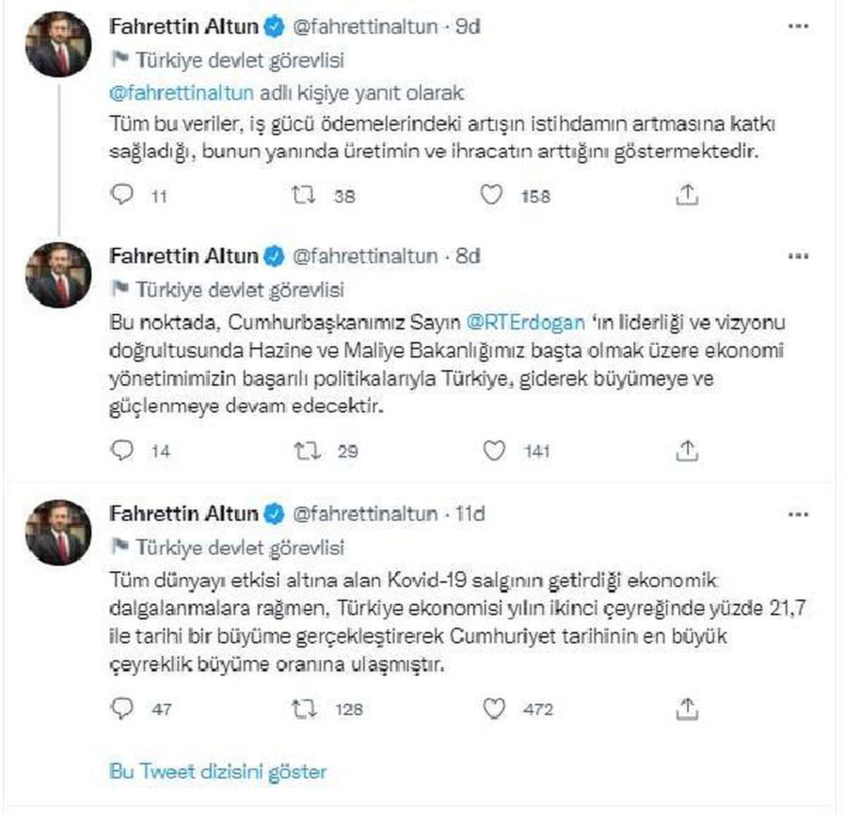 Altun: Türkiye giderek büyümeye ve güçlenmeye devam edecek