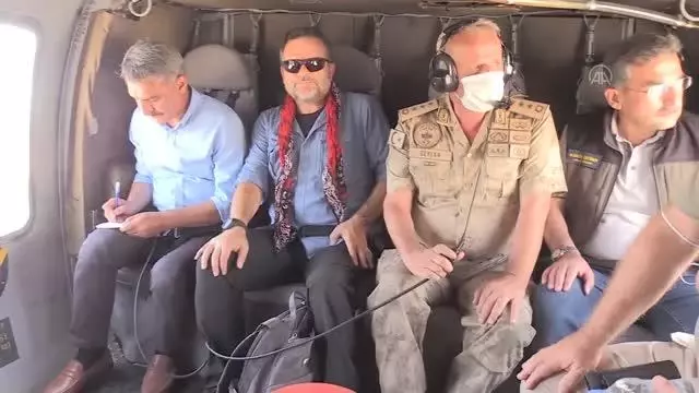 Örtü yangınları nedeniyle zarar gören alanlar havadan görüntülendi