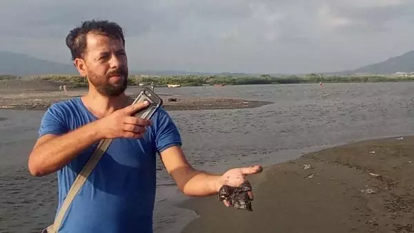SAMANDAĞ'DA SAHİLE PETROL ATIĞI VURDU