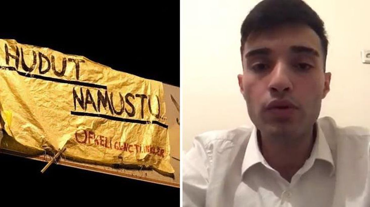 'Hudut namustur' pankartı asan gençten bomba iddia: Buğra Kavuncu istedi, kullanıldığımı fark ettim