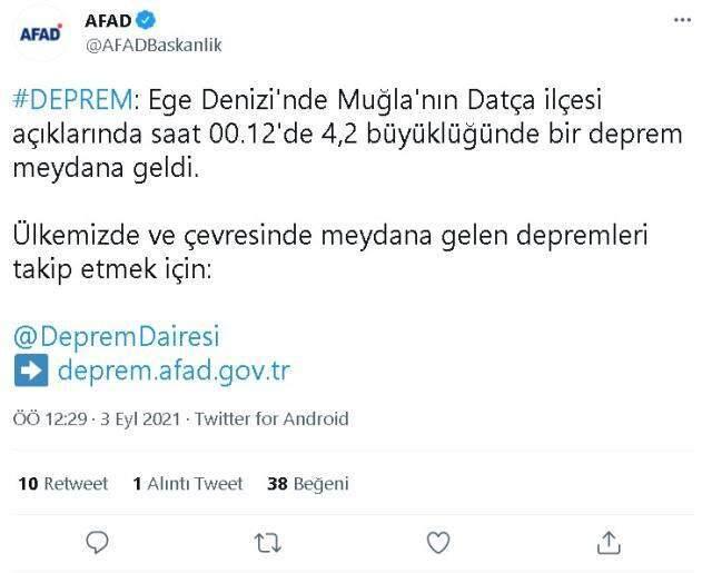 Muğla'da deprem! 3 Eylül Cuma Muğla Datça'da deprem mi oldu? Muğla depremi kaç şiddetinde oldu? Merkez üssü neresi?