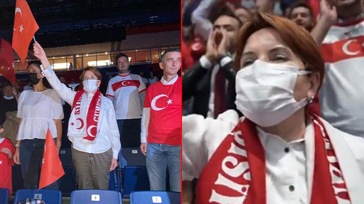 Meral Akşener, Filenin Sultanları'nı yalnız bırakmadı! Coşkulu tezahüratlarıyla takıma destek verdi