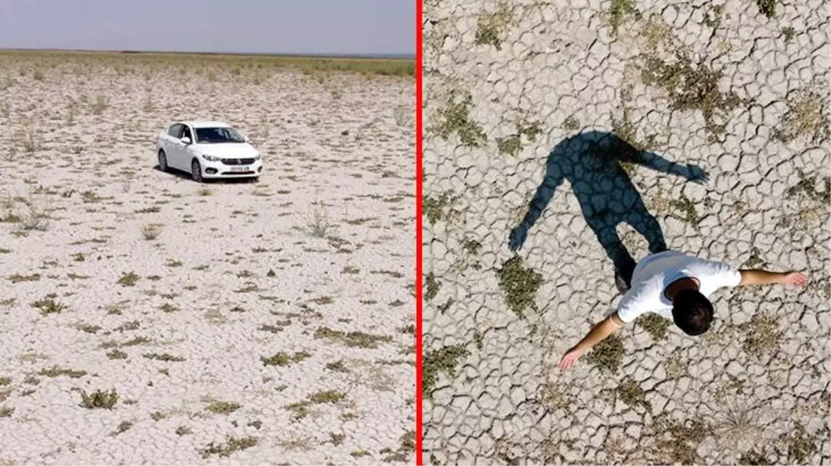 Kuruyan Akşehir Gölü'nün ortasında araçla gezilebiliyor! Profesör, 'Bize veda eder durumda' diyerek uyardı