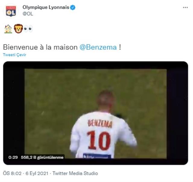 Lyon'dan olay yaratan paylaşım! Taraftarlar, Karim Benzema'nın transfer edildiğini sandı