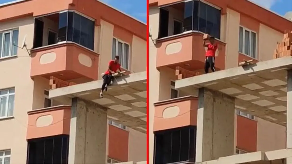 Kimse sebebini anlamadı! Çatıya çıkıp, öğrencilerin geçtiği yola tuğla fırlattı