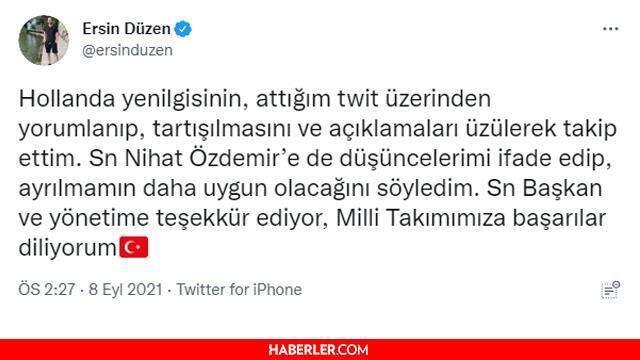 Ersin Düzen neden istifa etti? Ersin Düzen istifa mı etti? Ersin Düzen niye istifa etti?