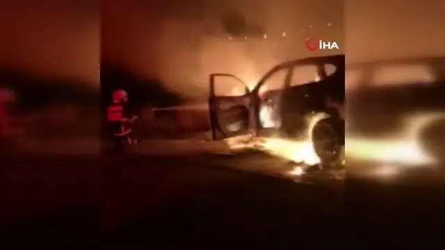 Lüks araç alevlere teslim oldu