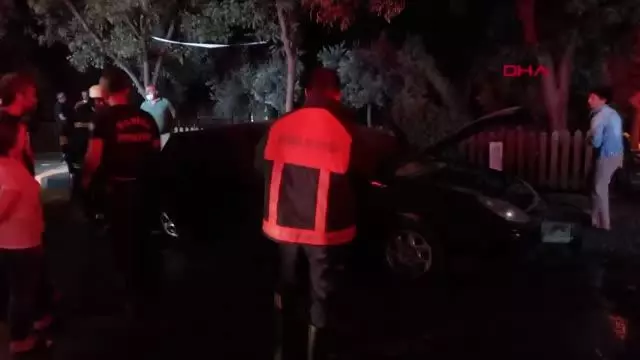 Park halindeki otomobil yandı