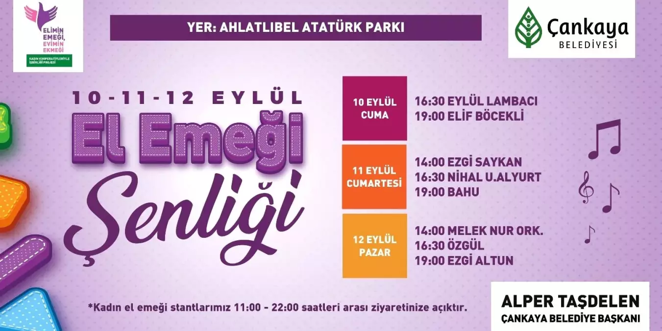 Çankaya'daki 'El Emeği Şenliği' 10 Eylül'de başlıyor