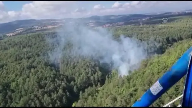 BALIKESİR - Orman yangınına havadan ve karadan müdahale ediliyor