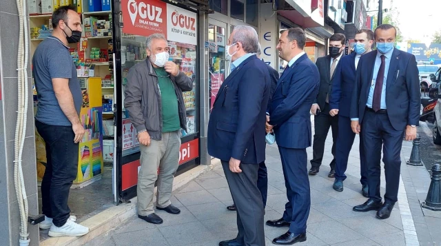 TBMM Başkanı Şentop, Tekirdağ'da çarşı esnafını gezdi