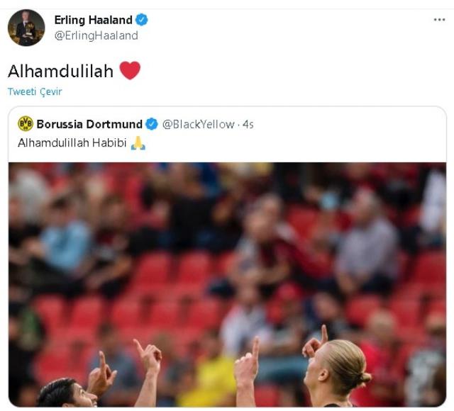 2 gol 1 asist yapan Haaland'dan, Beşiktaş maçı öncesi 'Elhamdülillah' paylaşımı