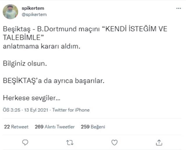 Bu varsayım başını ağrıttı! Beşiktaş'ın Şampiyonlar Ligi maçını Ertem Şener anlatmayacak
