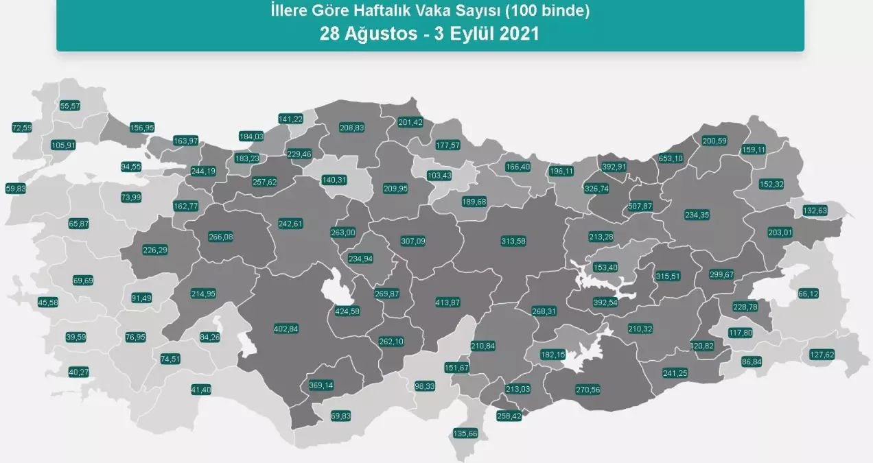 il il koronavirus vaka sayilari kactir 28 agustos 3 eylul il il guncel koronavirus risk haritasi