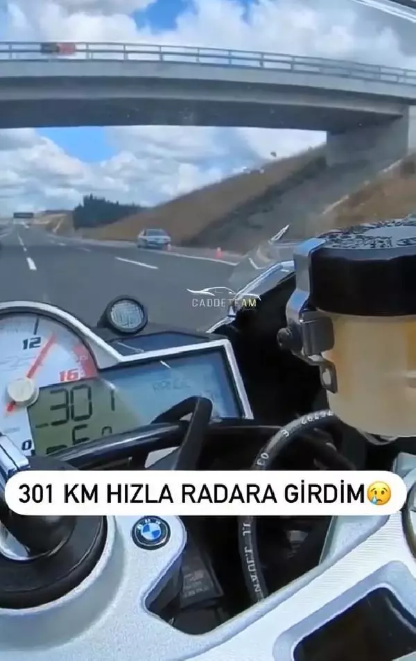 301 kilometre hızla radara girdi, 1339 lira ceza kesildi