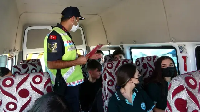 Jandarmadan servis araçlarına dronlu denetim