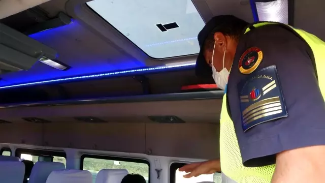 Jandarmadan servis araçlarına dronlu denetim